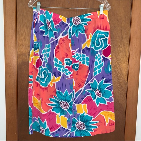 Women’s L 14-16 SG SPORT 2-PC Long AQUA Blazer & Bright MULTI Pull On Skirt Set - Picture 9 of 16